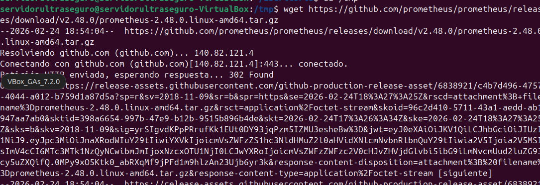 Descargando prometheus-2.48.0.linux-amd64.tar.gz